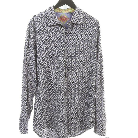 Robert Graham Button Up Shirt Mens 3XL Collared Long Sleeve Flip Cuff - Picture 1 of 4